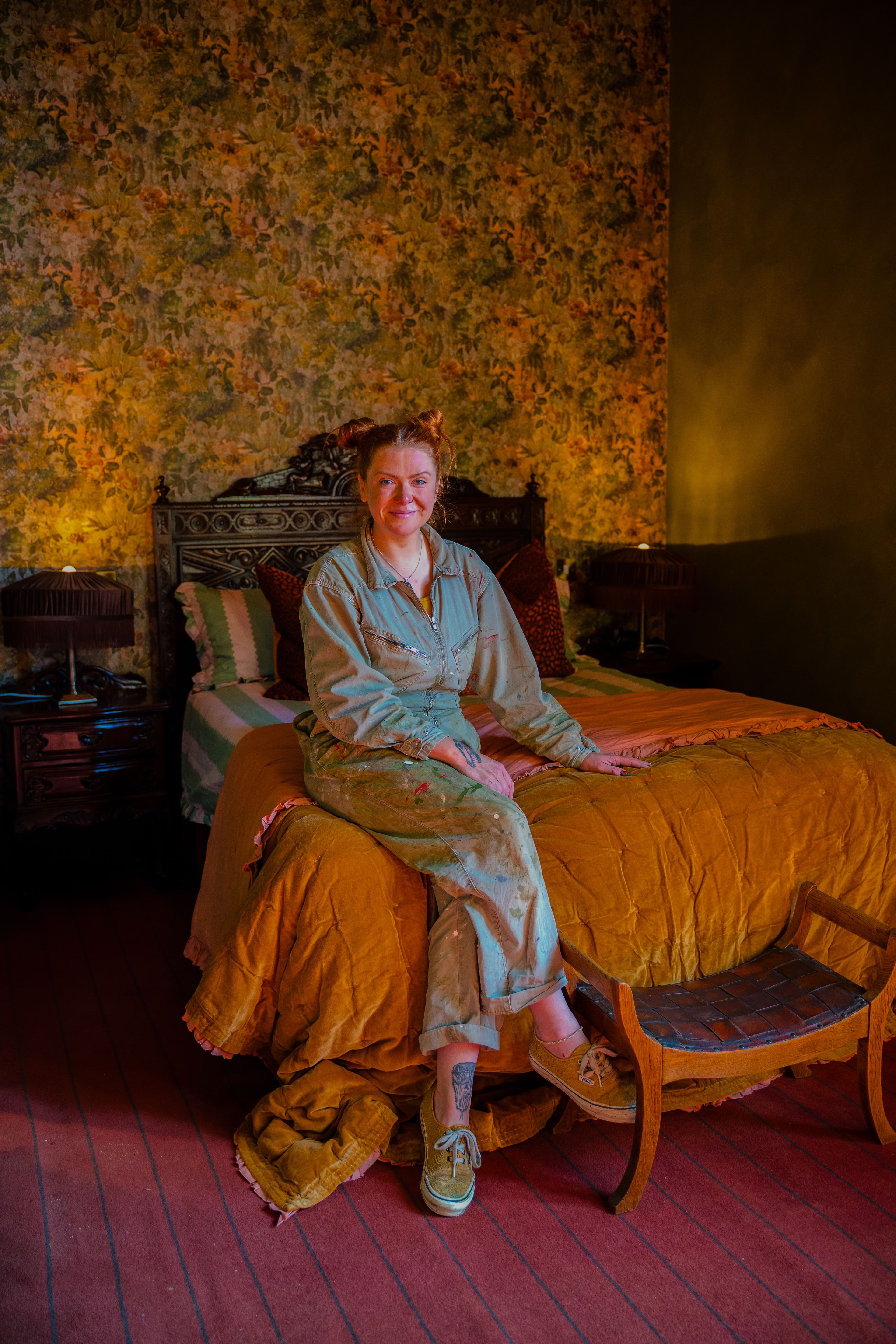 Designer Sophie Newlands in her winning room