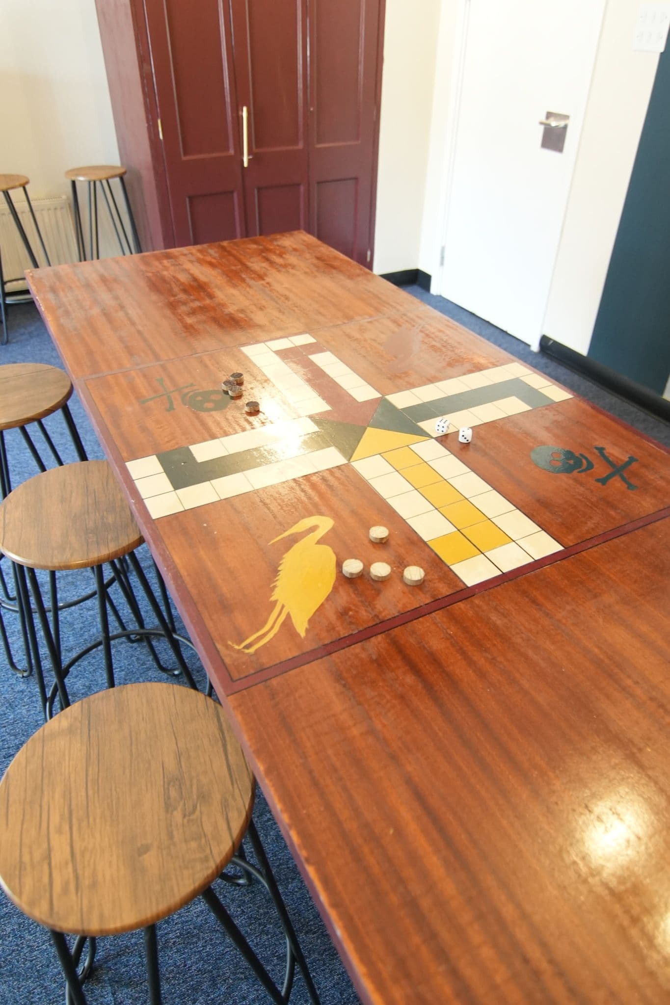 Uckers is a traditional Navy board game which I hand painted on to this kitchen island.